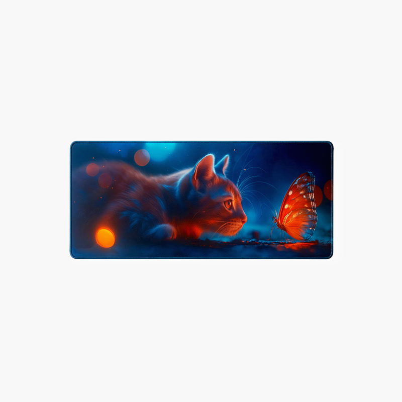 Image of Gamezelle Curious Cat stor (förlängd) gamingmusmatta (800x300 mm)