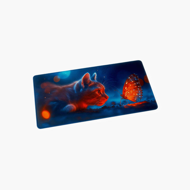 Image of Gamezelle Curious Cat stor (förlängd) gamingmusmatta (800x300 mm)