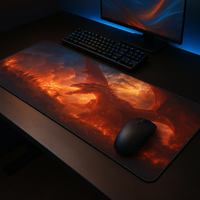 Picture of Gamezelle Fire Dragon Fury stor (förlängd) gamingmusmatta (800x300 mm)
