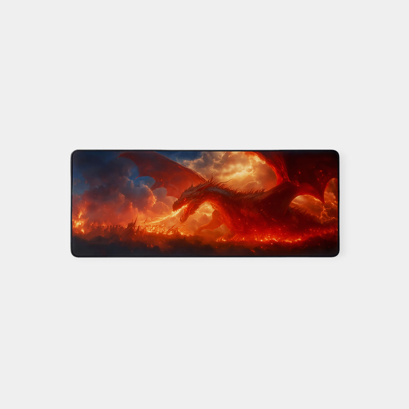 Image of Gamezelle Fire Dragon Fury stor (förlängd) gamingmusmatta (800x300 mm)