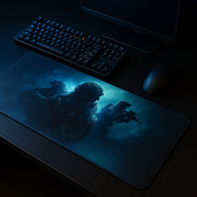 Picture of Gamezelle Ghost Special Forces Trident stor (förlängd) gamingmusmatta (800x300 mm)